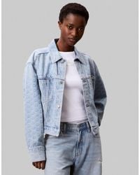 Calvin Klein - Monogram Logo Denim Jacket - Lyst