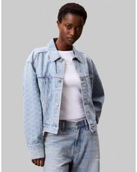 Calvin Klein - Veste en jean avec logo monogramme - clair délavé - Lyst