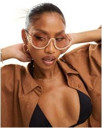South Beach - Round Embellished Sunglasses - Lyst