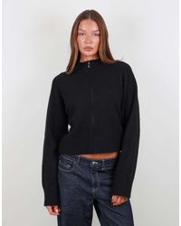 SIMMI - Soft Funnel Neck Zip Through - Lyst