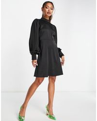 Envii Long Sleeve Backless Mini Dress - Black