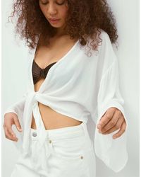 Stradivarius - Flowing Open Blouse - Lyst