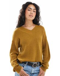 Brave Soul - V-Neck Fisherman Knit Jumper - Lyst