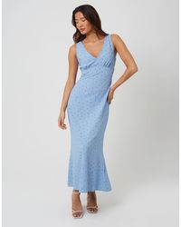 Brave Soul - Strappy V-Neck Floral Midi Dress - Lyst