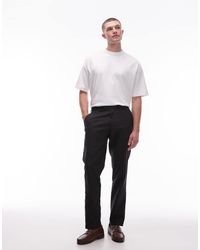 TOPMAN - Smart Cotton Tapered Trousers - Lyst