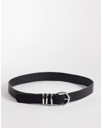 Vero Moda - Faux Leather Silver Buckle Belt - Lyst