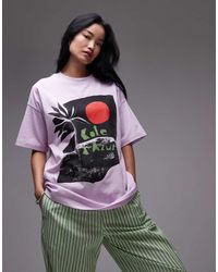 TOPSHOP - T-Shirt Van Jersey Met Cote D'Azur-Print - Lyst