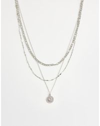 TOPSHOP - Nyle Stainless Steel Multi Chain Necklace With Pendants - Lyst