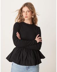 Y.A.S - Long Sleeve Puffball Hem Top - Lyst