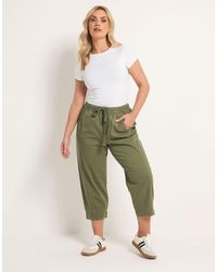 Yours Clothing - Twill Barrel Leg Trousers - Lyst