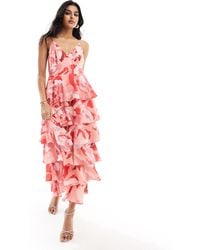 Pretty Lavish - Tiered Ruffle Midaxi Dress - Lyst