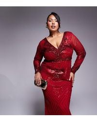 Goddiva - Curve Starburst Sequin Maxi Dress - Lyst