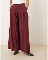 Nobody's Child - Pantalon ample à pinces ajusté - bordeaux - Lyst