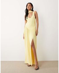 ASOS - Slinky Maxi Dress With Scarf Detail - Lyst