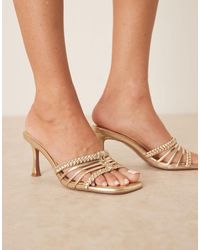 ASOS - Hazel - mules effet cage à talon mi-haut et lanières tressées - Lyst