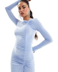 ASOS - Long Sleeve Drawstring Ruched Maxi Dress - Lyst