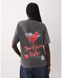 ASOS - Short Sleeve With New Orleans Nights Martini Glass Halloween Graphic Oversized T-shirt - Lyst