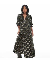 Miss Selfridge - Lace Trim Button Through Maxi Dress - Lyst