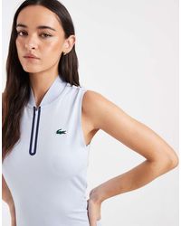 Lacoste - Polo Sin Mangas Con Cremallera Corta Y Logo De Tennis Performance - Lyst