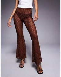ASOS - Extreme Flare High Waist Sheer Lace Trouser - Lyst