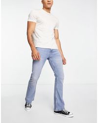 ASOS - Flared Jeans Met Stretch En Vintage Lichtblauwe Wassing - Lyst