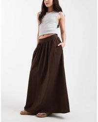 Threadbare - Geruite Midaxi Rok Van Jersey Met A-Lijn - Lyst