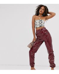 ASOS Jogger bouffant en vinyle - Rouge