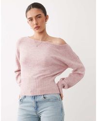 Cotton On - Top Con Escote Bardot De Punto Luxe De - Lyst