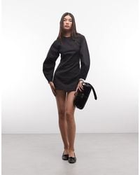 Monki - Volume Sleeve Contour Mini Dress - Lyst