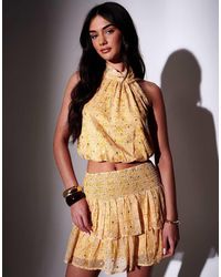 South Beach - Embroidered Mirror Detail Frill Mini Skirt - Lyst