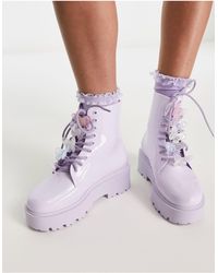 ASOS - Guava Butterfly Lace-up Rain Boots - Lyst