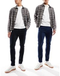 ASOS - 2 Pack Skinny Chinos - Lyst