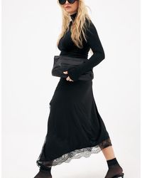 NA-KD - Asymmetric Lace Midi Skirt - Lyst