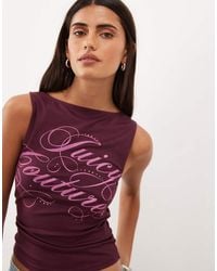Juicy Couture - Mia Rebelle Script Logo Boatneck Top - Lyst