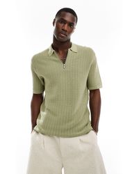 Only & Sons - Half Zip Open Knit Polo - Lyst