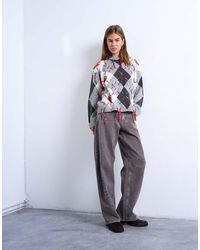 TOPSHOP - Barrel Jeans Met Halfhoge Taille En Zoomdetail - Lyst