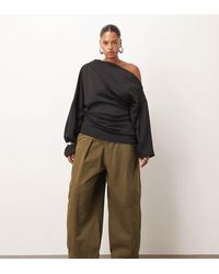 ARRANGE - Curve Remi Casual Twill High Waisted Barrel Trouser - Lyst