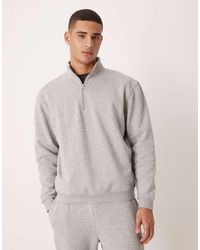 ASOS - Essentials Relaxed Fit Quarter Zip Sweatshirt - Lyst