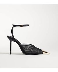 Public Desire - Edie Heeled Pumps With Gold-tone Toe Caps - Lyst