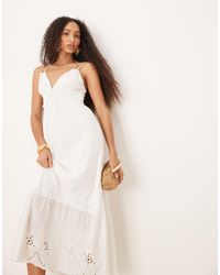 Aware - Robe d'été longue à bretelles avec détails en broderie - Lyst