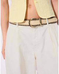 Stradivarius - Raffia Belt With Topstitching - Lyst