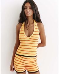 Pull&Bear - Top dos nu en maille à rayures - Lyst