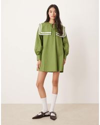 Glamorous - Square Neck Collar Smock Mini Dress - Lyst