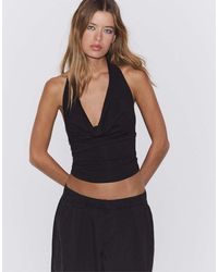 Stradivarius - Draped Halter Top - Lyst