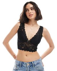 ONLY - Cropped Lace Bralette - Lyst