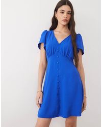 New Look - Nette Mini Jurk Met Knoopsluiting - Lyst