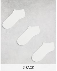Monki - 3 Pack Frill Footsie Socks - Lyst