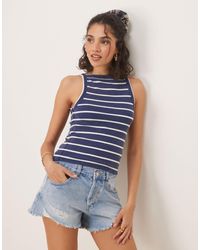 Free People - Mia Striped Ribbed Tank Top - Lyst