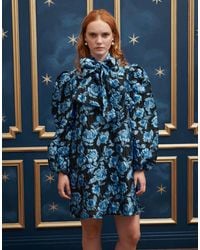 Sister Jane - Metallic Jacquard Bow Front Mini Dress - Lyst