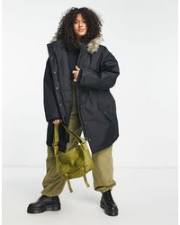 ONLY - Parka Coat With Faux Fur Hood - Lyst